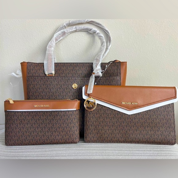 NWT Michael Kors MK Maisie 3 in 1 Leather Large Tote - Picture 1 of 12